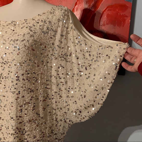 Aidan Mattox size 4 silk sequins dress - Picture 4 of 8